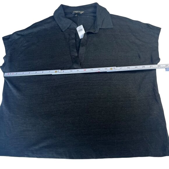 Banana Republic 100% Linen Collared Tee Black Color Size Large - Picture 9 of 11